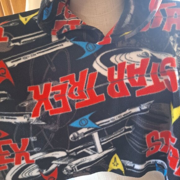 Star Trek Kids Handmade Fleece Hooded Poncho Starship Enterprise Logo - Picture 6 of 10